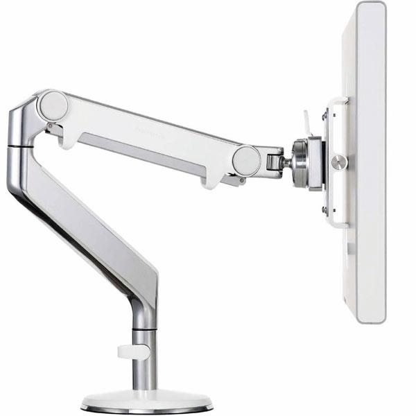 Humanscale M8 Clamp Mount Dual Monitor Arms Polished Aluminum 33 lb Capacity