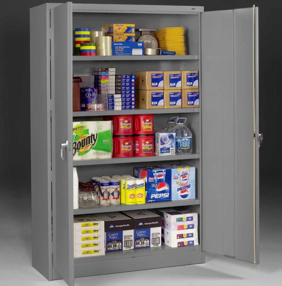Tennsco J2478SU Storage/Safety Cabinet, Jumbo, Gray, 24x48x78, 400 lb Shelf