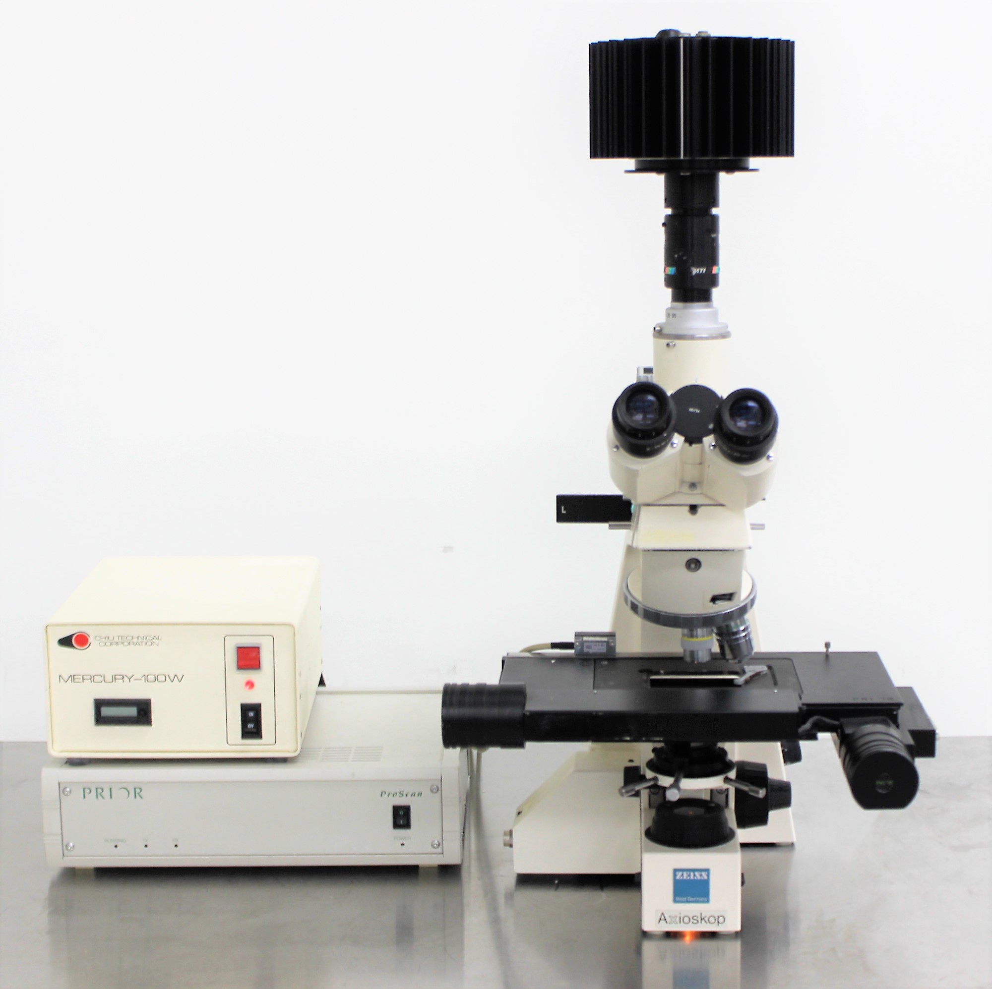 Zeiss Axioskop Microscope Modular Infinity Optics 23mm FOV 100W Halogen