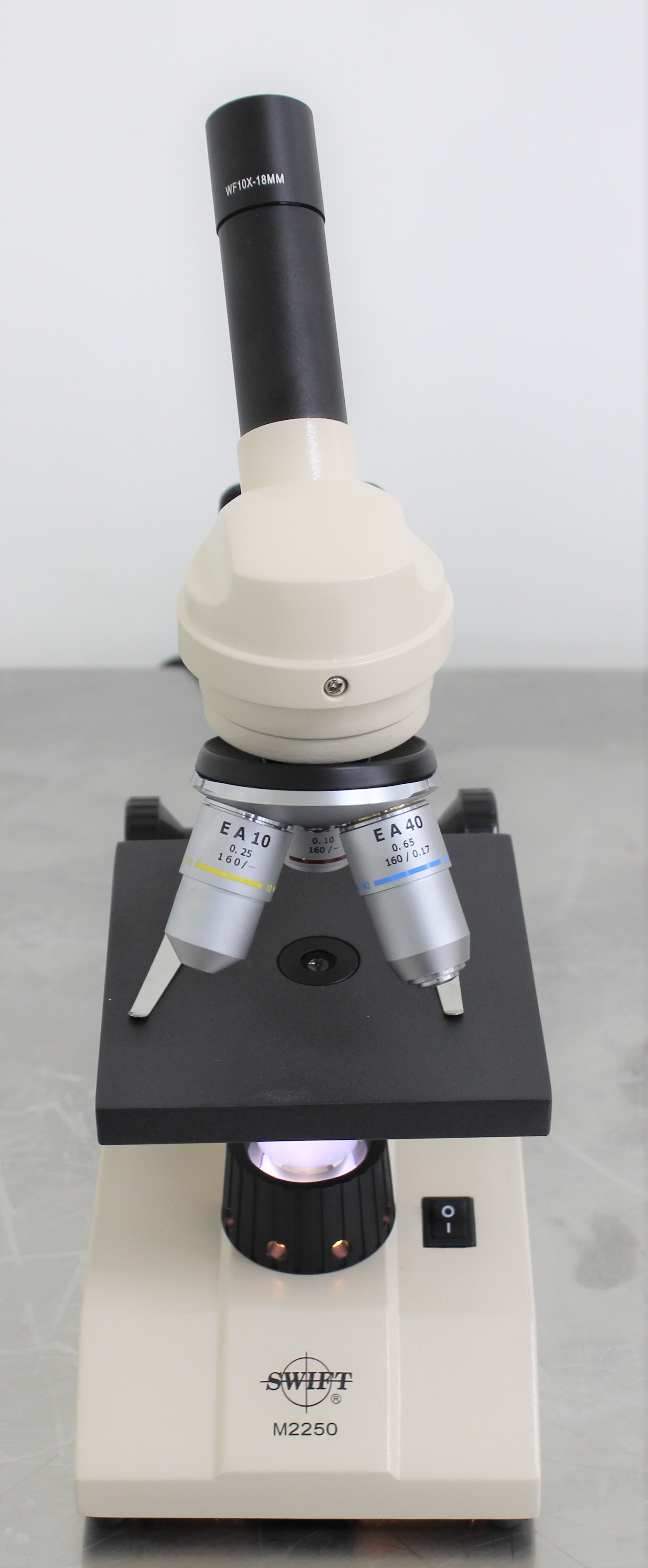 Swift M2250 LED Microscope Monocular 4x-40x Turnkey Optical Instrument