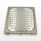 SMITH 3002-3007 Stainless Steel Floor Drain w/Square Nickel Bronze Top