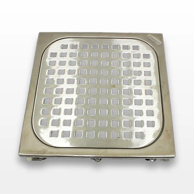 SMITH 3002-3007 Stainless Steel Floor Drain w/Square Nickel Bronze Top