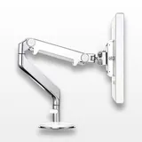 Humanscale M8 Clamp Mount Dual Monitor Arms Set, Polished Aluminum, New