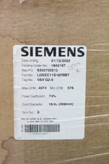 Siemens LGSEC11S16FBBT Laboratory Room Supply Air Terminal, New Equipment