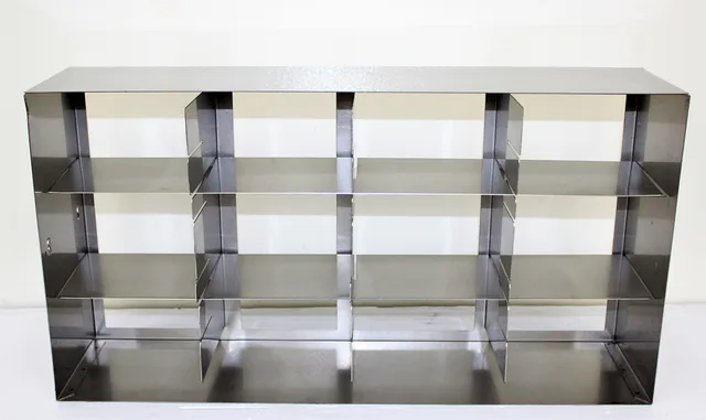 N/A Stainless Steel Freezer Rack ULT Holds 12 Boxes Adjustable Shelves
