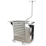 Harloff 6025 Stainless Steel Medical Cart with Storage Features