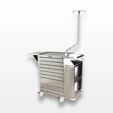 Harloff 6025 Stainless Steel Medical Cart with Storage Features