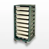 Harloff STC-SH8L Secure Scope Tray Cart, 8 Trays, Latex Free
