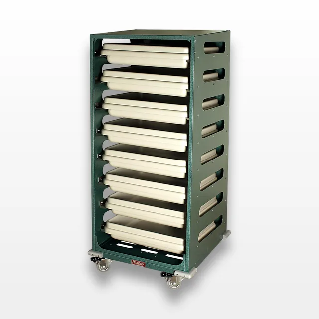Harloff STC-SH8L Secure Scope Tray Cart, 8 Trays, Latex Free