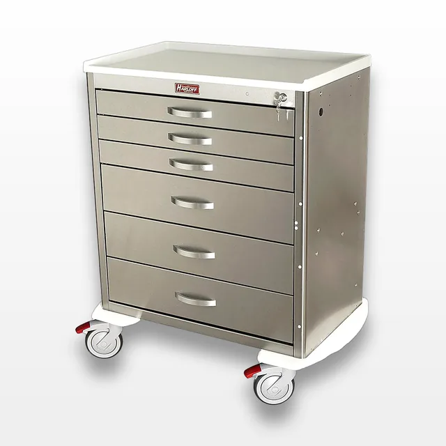 Harloff MDSS3027K16 Stainless Steel Medical Cart with Key Lock