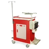 Harloff M-Series Tall Emergency Crash Cart, 6 Drawers, Hammertone Red