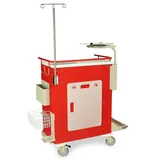 Harloff M-Series Tall Emergency Crash Cart, 6 Drawers, Hammertone Red