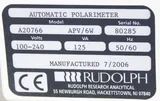 Rudolph Research Analytical A20766 APV/6W Digital Polarimeter with TempTrol System