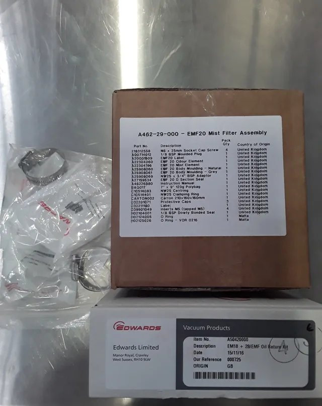 Edwards Oil Mist Filter EMF20 Vacuum Product Filter Assembly Used
