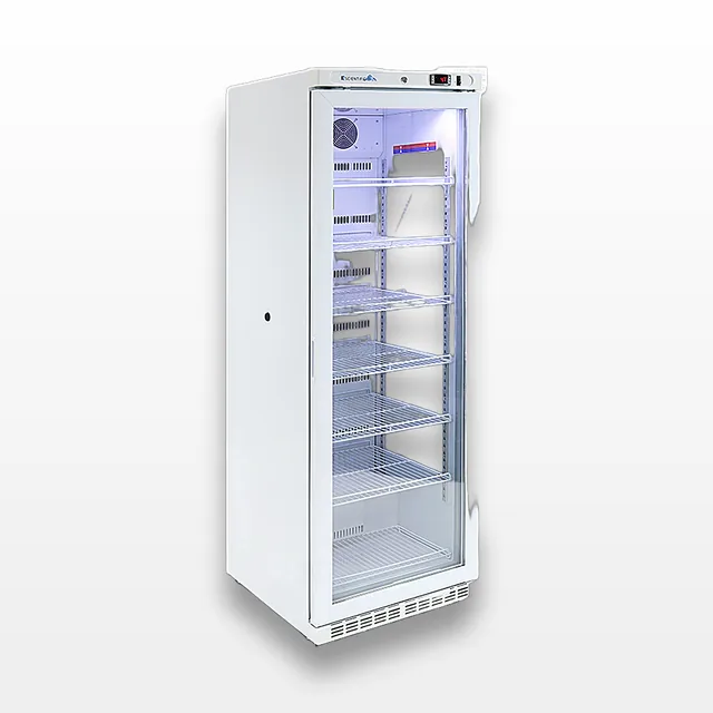 K2 Scientific K214GDR 14 cu ft Glass Door Refrigerator for Vaccine Storage