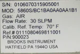 Brooks 5860S/BC1BA0AA0AA1B1 Mass Flow Meter for Air Gas 0-30 in/min