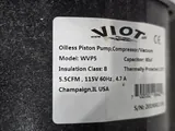 Viot Ollie's Piston Pump Compressor Vacuum Pump WVP5 115V 60Hz Used