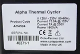 Cole Parmer Alpha Thermal Cycler, Quad 384-Well, for Efficient PCR Processes