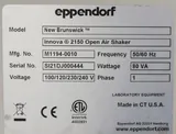 Eppendorf/New Brunswick Innova 2150 Open Air Shaker, 500RPM, Used Condition