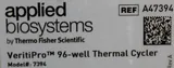 Applied Biosystems VeritiPro 96-well Thermal Cycler, 0-100C, VeriFlex Zones