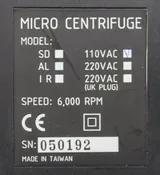 USA Scientific AL Micro Centrifuge, Speed 6000 RPM, Compact for Lab