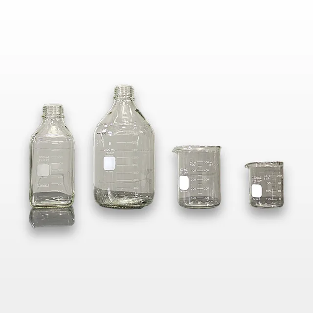 Pyrex Laboratory Glassware Beakers - 14 Piece Assorted Set, Used Condition