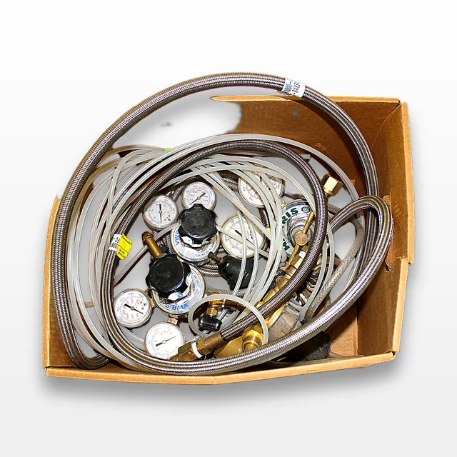 VWR Misc. Box and Accessories Includes Airgas Valves and Hoses