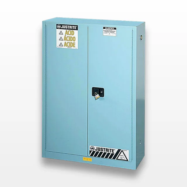 Justrite Sure-Grip EX Blue Steel Safety Cabinets for Corrosives
