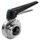 Steel BFVTC-1.5-316 Sanitary Butterfly Valve 304 Stainless Steel Clamp End