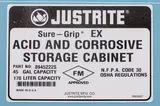 Justrite Acid and Corrosive Storage Cabinet 45 Gal, 170L, FM Approved