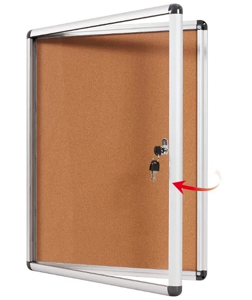 Swansea Enclosed Cork Bulletin Board 38x28 with Locking Glass Door