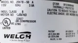 Welch 2567B-50 Vacuum Pump WOB-L Style, 100 LPM, 60 Torr, Used, VG Condition