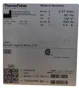 Sorvall Legend Micro 21R Microcentrifuge. 115V.
