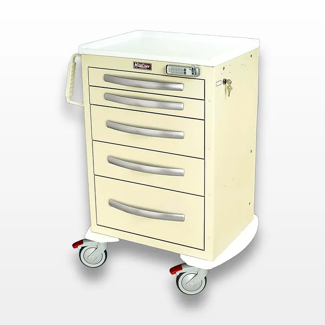 Harloff MPA2427E05 Medical Storage Cart with Drawers and Wheels