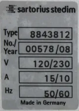Sartorius Stedim 8843812 Biostat A Plus Bioreactor System, 2008, 120V/220V 50Hz/60Hz