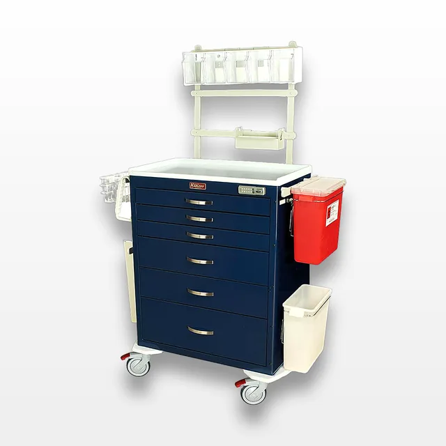 Harloff MDS3030E06+MD30-ANS3 Medical Supply Cart, Steel, Antimicrobial