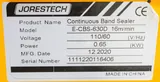 Jorestech E-CBS-630D Sealer Packager 57 ft/min PID Temp Control