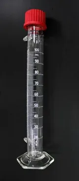 Chemglass 3024 Set of 8 Graduated Cylinders 100mL w/ GL32 Cap