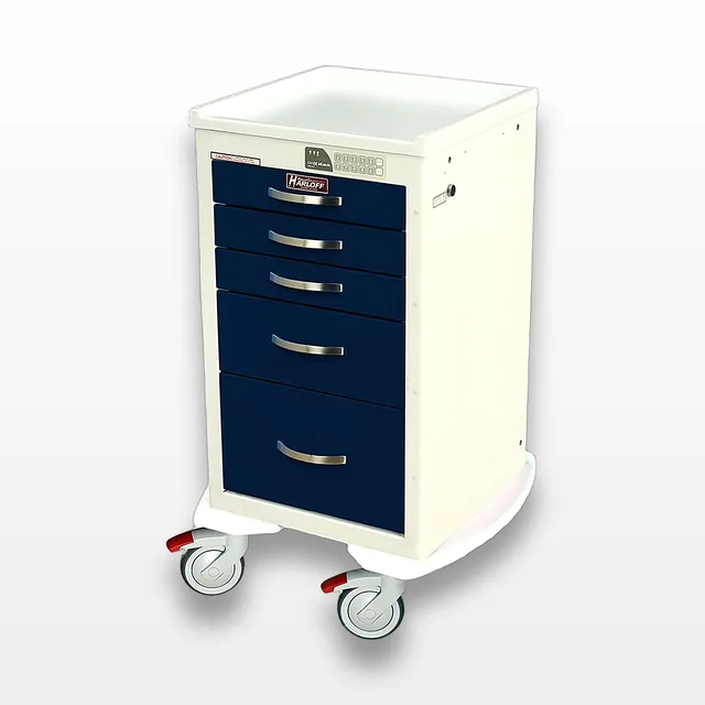 Harloff M-Series Four Drawer Procedure Cart, Electronic Locking, New