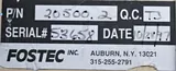 Fostec 20500.2 Light Source with AC Halogen and Dimmer, 120V, Used