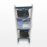 Metro Max Microbial Cart for Storage with Plastic Bins and 3 Shelves - Used