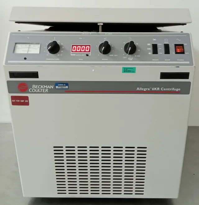 Beckman Coulter Allegra 6KR Lab Centrifuge with Refrigeration 8,000 RPM