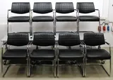SitLand Stabilimento di Nanto VI Office Chair Set of 8 Black Eco-Leather