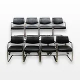 SitLand Stabilimento di Nanto VI Office Chair Set of 8 Black Eco-Leather