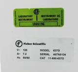 Fisher Scientific 637D Isotemp Incubator 120V 3.8 cu ft Gravity Flow