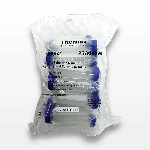 Thermo Scientific Nunc 50mL Sterile Polypropylene Centrifuge Tubes 