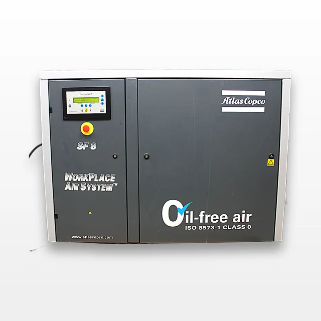 Atlas Copco SF8 Oilless Scroll Air Compressor, 116/145psi, Oil-Free Air