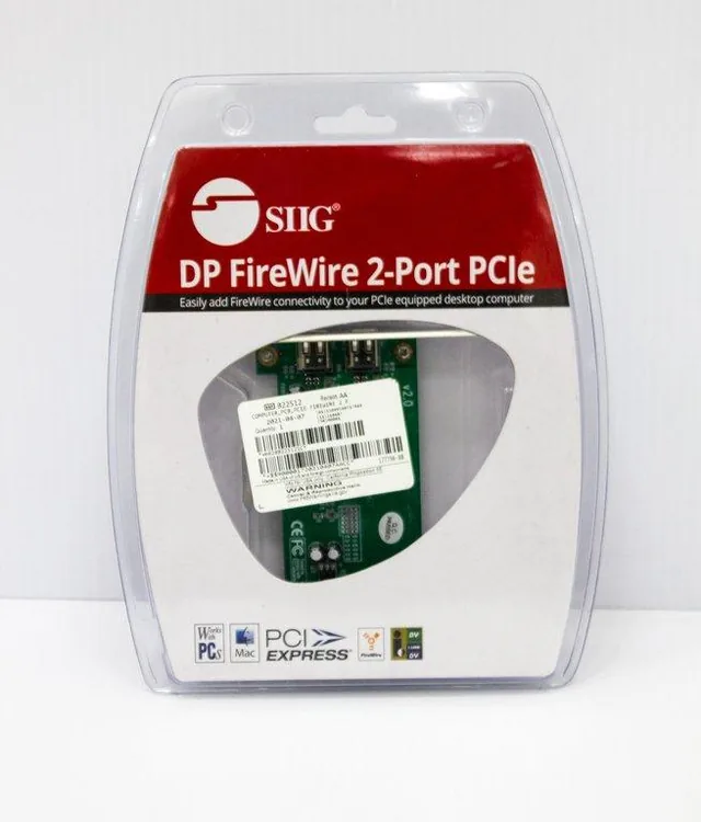 SIIG DP Firewire 2-Port PCle Card for Computer Connectivity