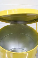 Justrite 09101 Oily Waste Can 6 Gal Yellow Steel FM Approved