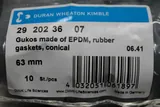 DWK Life Sciences 63mm Rubber Gaskets for Vacuum Filtration, 10 Pack